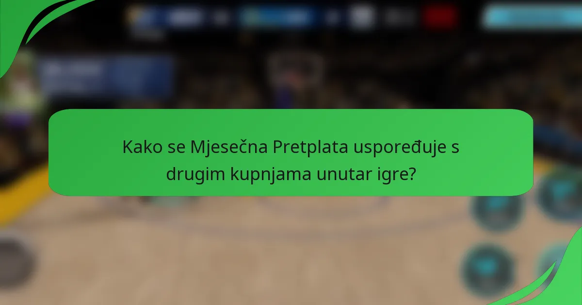 Kako se Mjesečna Pretplata uspoređuje s drugim kupnjama unutar igre?