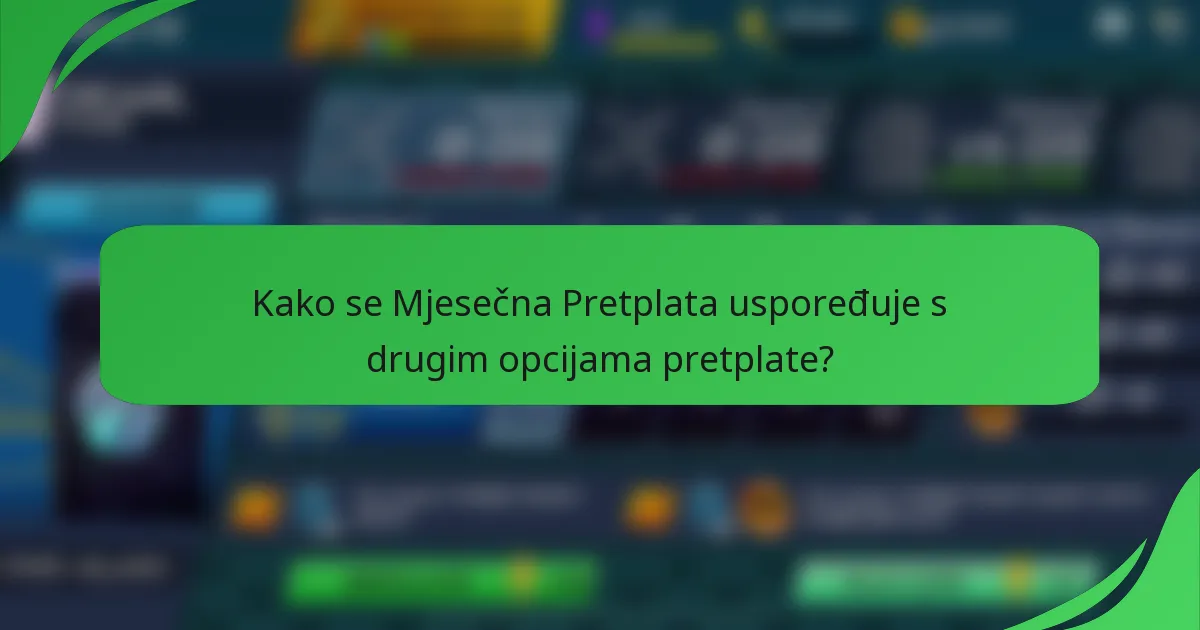 Kako se Mjesečna Pretplata uspoređuje s drugim opcijama pretplate?