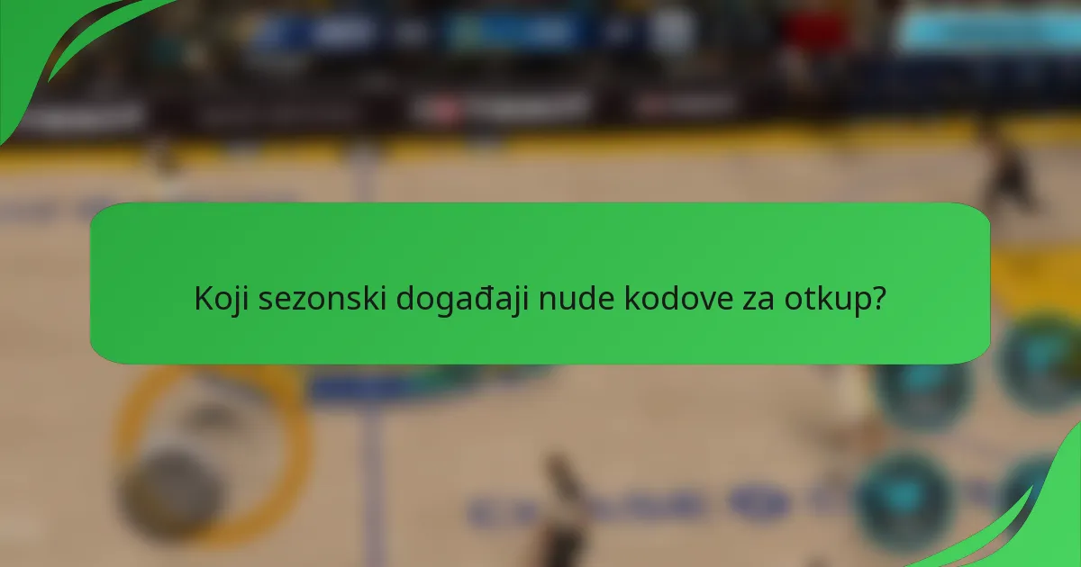 Koji sezonski događaji nude kodove za otkup?