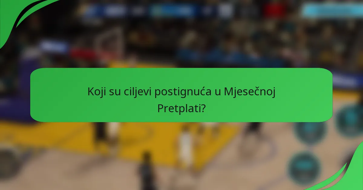 Koji su ciljevi postignuća u Mjesečnoj Pretplati?