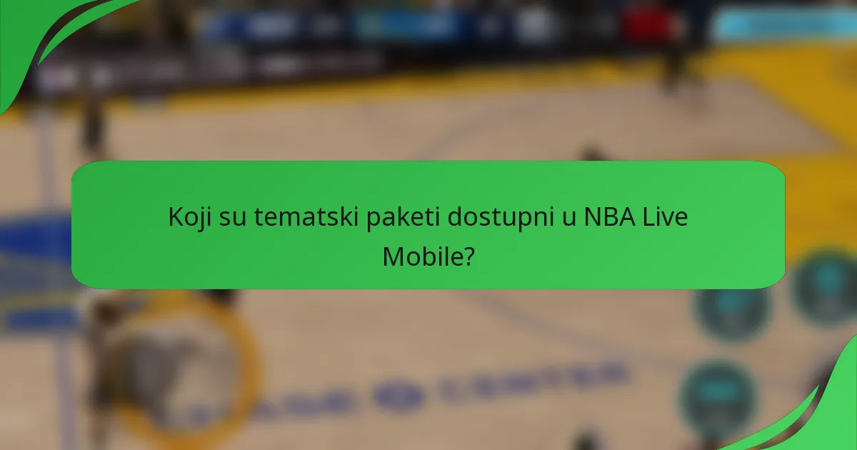 Koji su tematski paketi dostupni u NBA Live Mobile?